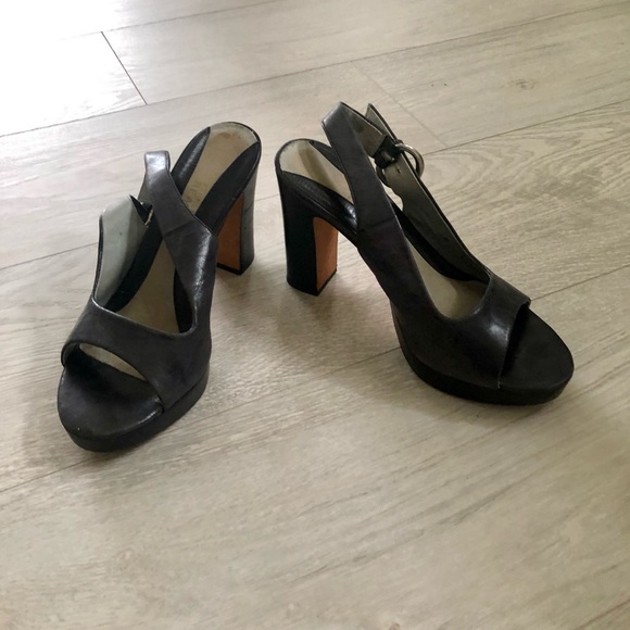 Kenneth Cole Reaction Leather Slingback Peep Heels - Picture 6 of 16